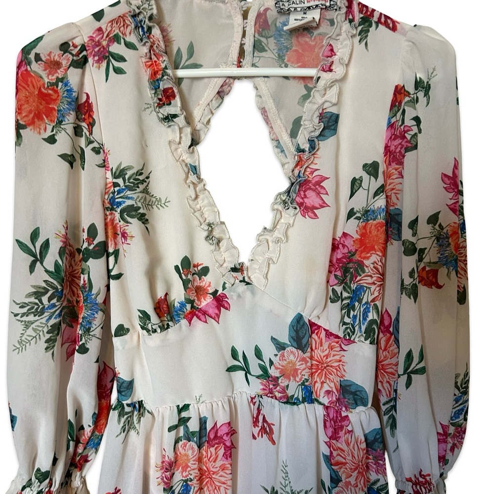 Flying Tomato Floral V-Neck Ruffle Dress - Picture 2 of 7